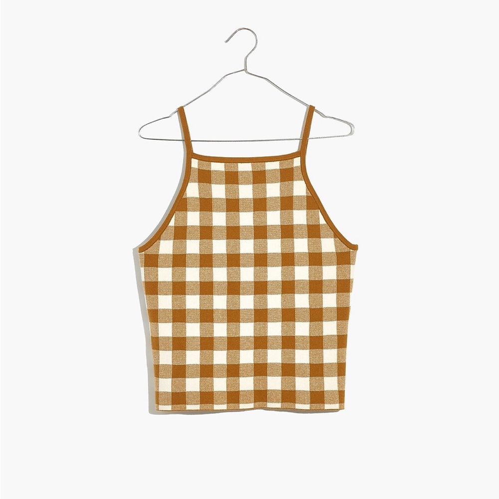Madewell Gingham Apron Sweater Tank size Small NWOT